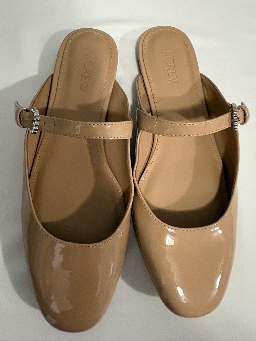 Women’s J Crew Tan Nude Color Slip On Mules Size 7 Pre Owned